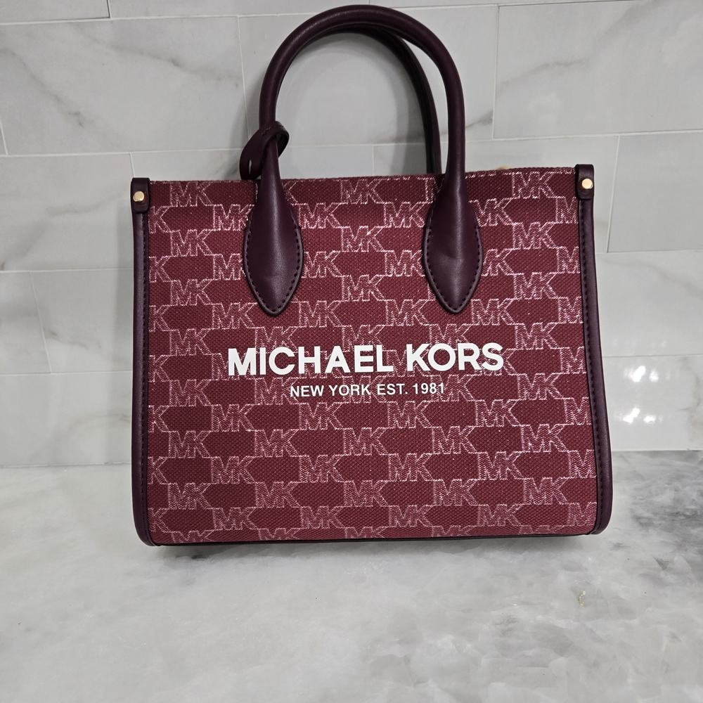 Michael Kors Burgundy Textured Handbag
